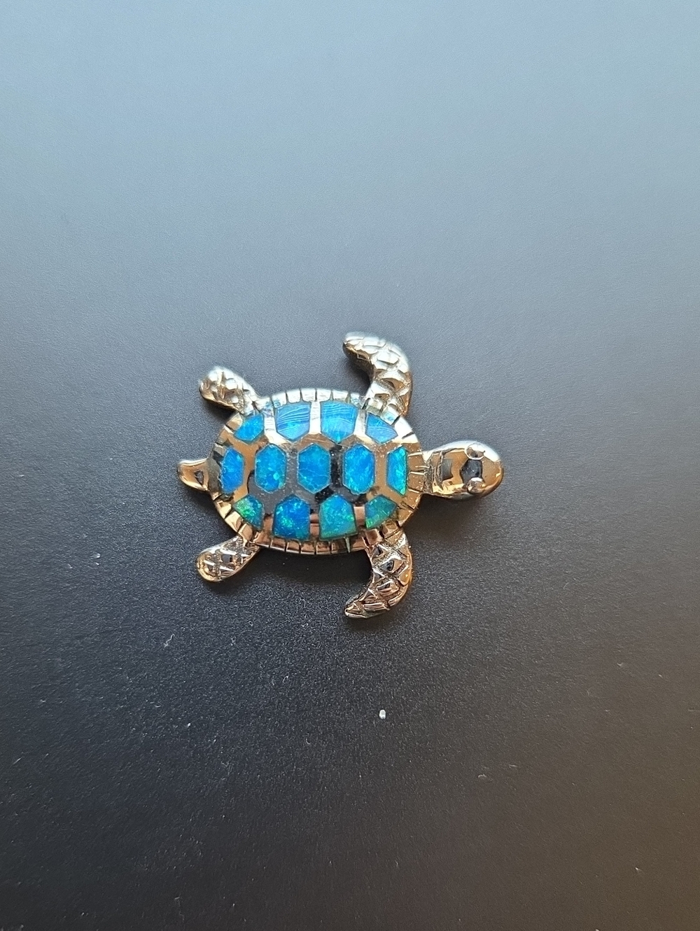 Blue Opal Turtle Pendant- Women's Jewelry